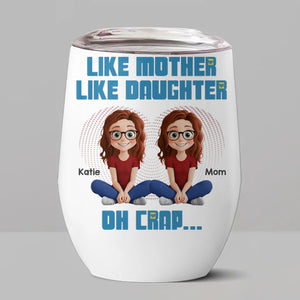 Ensemble, nous rions, nous aimons, nous grandissons - Verre à vin personnalisé pour la famille - Fête des Mères, cadeau pour maman, fille