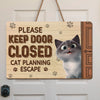 Plotting My Great Escape - Cat Personalized Custom Home Decor Wood Sign - House Warming Gift For Pet Owners, Pet Lovers