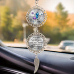 Connecting Love Through Memories - Memorial Personalized Custom Metal Car Hanging Ornament With Charm - Sympathy Gift For Mom