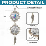 Connecting Love Through Memories - Memorial Personalized Custom Metal Car Hanging Ornament With Charm - Sympathy Gift For Mom