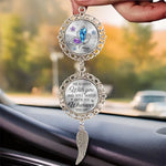 Connecting Love Through Memories - Memorial Personalized Custom Metal Car Hanging Ornament With Charm - Sympathy Gift For Mom