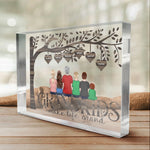 Her Love Lives In My Heart - Family Personalized Custom Rectangle Shaped Acrylic Plaque - Gift For Grandma, Grandpa
