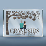 Her Love Lives In My Heart - Family Personalized Custom Rectangle Shaped Acrylic Plaque - Gift For Grandma, Grandpa