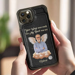 Custom Photo I Will Carry You With Me Until I See You Again - Memorial Personalized Custom Leather Flip Wallet Phone Case - Sympathy Gift For Men