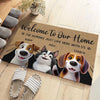 Our Home Runs On Love - Dog & Cat Personalized Custom Home Decor Decorative Mat - House Warming Gift For Pet Owners, Pet Lovers