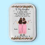 To My Daughter - Family Personalized Custom Jewelry Box LED Makeup - Gift For Mom, Daughter