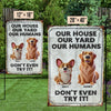 Protected By Paws And Jaws - Dog Personalized Custom Flag - Gift For Pet Owners, Pet Lovers