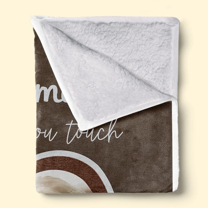 Custom Photo Touch This Heart, Feel Our Love - Family Personalized Custom Blanket - Gift For Mom, Grandma