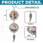 Custom Photo Cherish Memories That Connect Us All - Memorial Personalized Custom Metal Car Hanging Ornament With Charm - Sympathy Gift For Dad, Grandpa, Grandparent