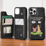 You Left Paw Prints On My Heart - Memorial Personalized Custom Leather Flip Wallet Phone Case - Sympathy Gift For Pet Owners, Pet Lovers