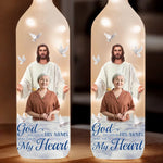 Custom Photo Held By God, Remembered By Me - Memorial Personalized Custom Bottle Lamp - Sympathy Gift For Family