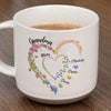 Une douce façon de célébrer son passage de maman à grand-mère - Tasse en poterie personnalisée imprimée pour la famille - Cadeau pour maman et grand-mère