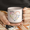 A Sweet Way To Celebrate Her Journey From Mom To Grandma - Family Personalized Custom Printed Pottery Mug - Gift For Mom, Grandma