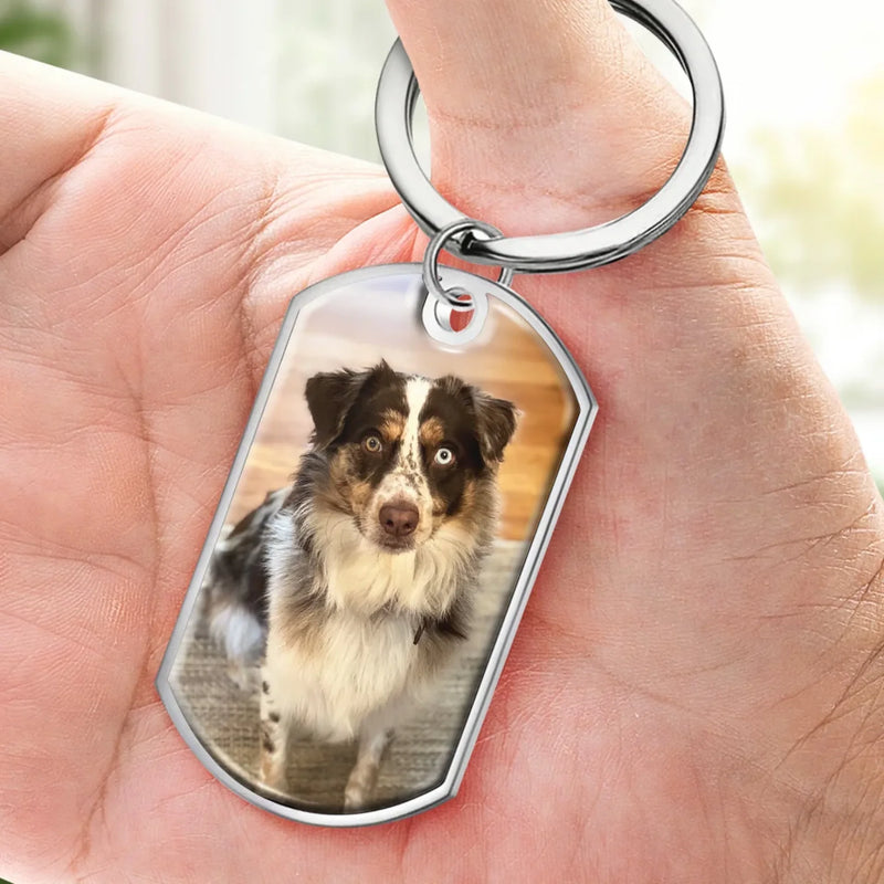 Custom Photo Keychain - Personalized Pet Memorial  Gifts For Dogs, Cats - A Loyal Heart Never Fades