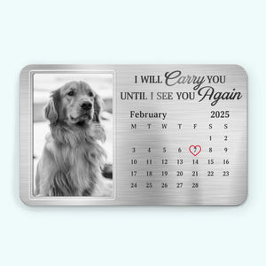 Photo personnalisée « Toujours dans mon cœur, pour toujours mon ami » - Carte portefeuille personnalisée en aluminium commémorative - Cadeau de condoléances pour les propriétaires d'animaux et les amoureux des animaux