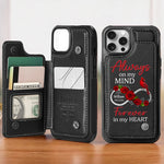 My Heart Carries Your Love - Memorial Personalized Custom Leather Flip Wallet Phone Case - Sympathy Gift For Family Members