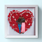 Mother And Daughter Forever Linked Together - Family Personalized Custom Flower Shadow Box - Gift For Mom, Daughter
