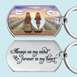 Always On My Mind, Forever In My Heart - Memorial Personalized Custom Keychain - Sympathy Gift For Family Members