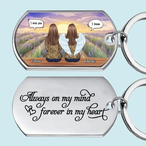 Toujours dans mon esprit, pour toujours dans mon cœur - Porte-clés personnalisé commémoratif - Cadeau de condoléances pour les membres de la famille