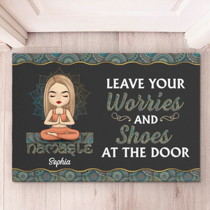 Good Vibes Only - Tapis décoratif personnalisé pour la maison - Cadeau de pendaison de crémaillère pour les amateurs de yoga