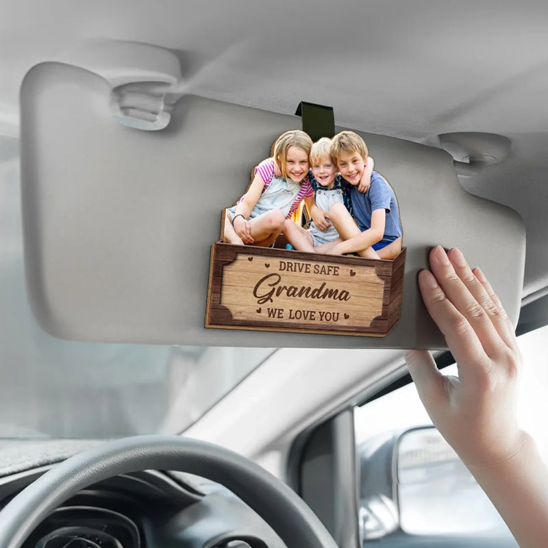Custom Photo Together We Make A Family - Family Personalized Custom Car Visor Clip - Mother's Day, Gift For Grandma