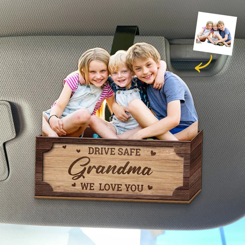Custom Photo Together We Make A Family - Family Personalized Custom Car Visor Clip - Mother's Day, Gift For Grandma
