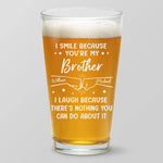 Blood Makes Us Brothers - Family Personalized Custom Beer Glass - Gift For Family Members