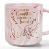 First My Daughter Forever My Friend - Family Personalized Custom Marble Mug - Gift For Mom, Daughter