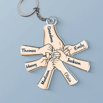 Where Love Grows - Family Personalized Custom Shaped Acrylic Keychain - Gift For Mom, Grandma