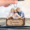 Custom Photo Drive Safe And Keep Our Hearts Whole - Family Personalized Custom Car Ornament - Acrylic Custom Shaped - Gift For Mom, Grandma