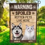 Custom Photo Happiness Is A Wagging Tail - Dog & Cat Personalized Custom Flag - Gift For Pet Owners, Pet Lovers
