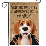 Standing Watch, Heart On Duty - Dog Personalized Custom Flag - Gift For Pet Owners, Pet Lovers