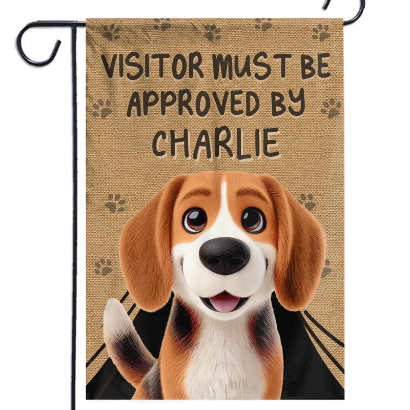 Standing Watch, Heart On Duty - Dog Personalized Custom Flag - Gift For Pet Owners, Pet Lovers