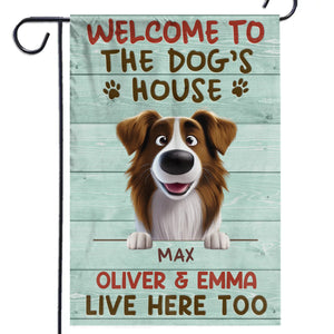Maison de sécurité et d'amour inconditionnel - Drapeau personnalisé pour chien - Cadeau pour propriétaires et amoureux des animaux