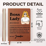 Boss Lady - Coworker Personalized Custom Leather Journal - Appreciation, Retirement Gift For Boss, Coworkers, Women - Work Friends, Colleagues