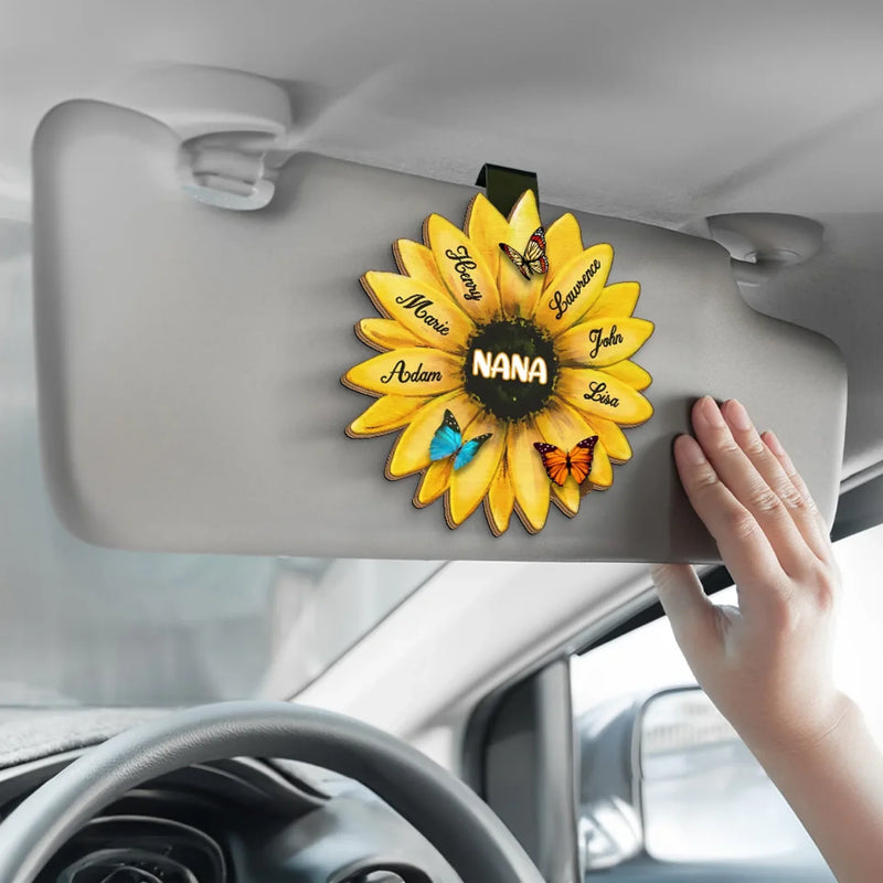 A Heartfelt Gesture To Show How Much They Mean To You - Family Personalized Custom Car Visor Clip - Gift For Mom, Grandma