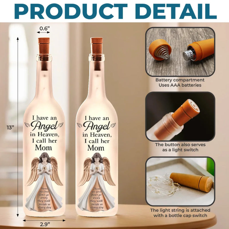 Gone But Never Forgotten - Memorial Personalized Custom Bottle Lamp - Sympathy Gift For Family