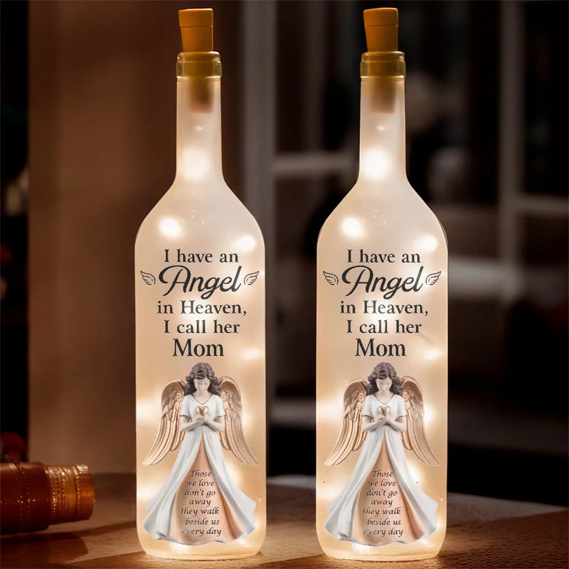 Gone But Never Forgotten - Memorial Personalized Custom Bottle Lamp - Sympathy Gift For Family