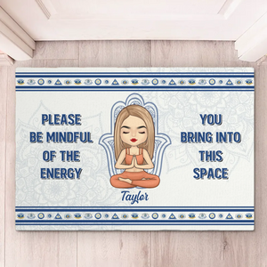 Trouvez votre équilibre, trouvez-vous - Tapis décoratif personnalisé pour la maison - Cadeau de pendaison de crémaillère pour les amateurs de yoga