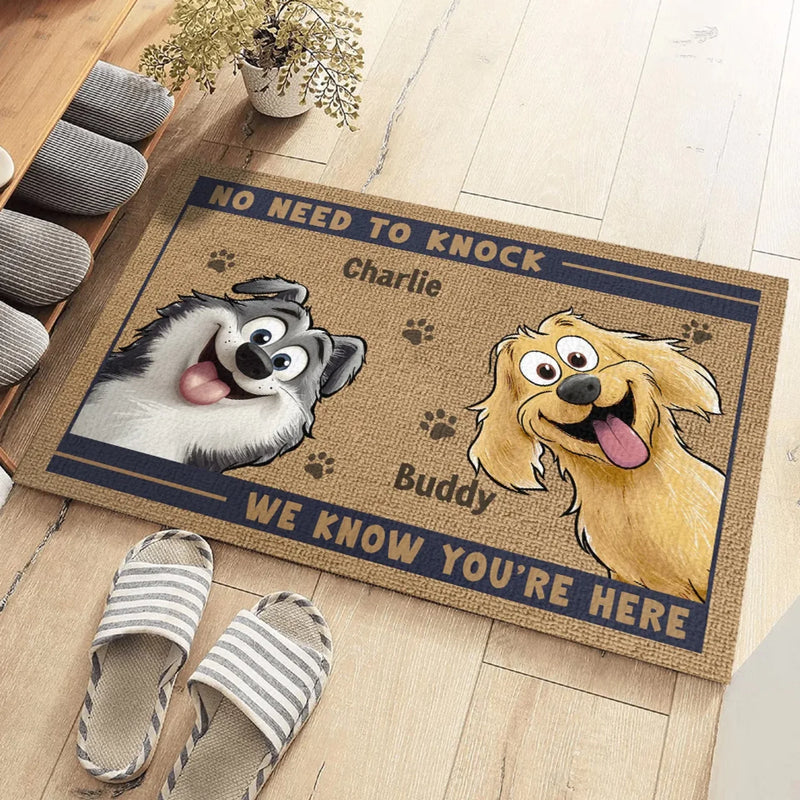 Our Security System Runs On Treats - Dog Personalized Custom Home Decor Decorative Mat - House Warming Gift For Dog Lovers, Pet Lovers