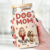 Le bonheur est une queue qui remue – Tasse en verre personnalisée pour chien et chat, tasse à café glacé – Cadeau pour propriétaires d'animaux et amoureux des animaux