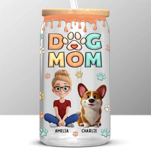 L'amour d'une maman à fourrure est éternel - Tasse en verre personnalisée pour chien et chat, tasse à café glacé - Cadeau pour les propriétaires d'animaux et les amoureux des animaux