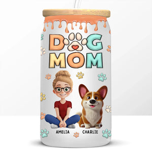 L'amour d'une maman à fourrure est éternel - Tasse en verre personnalisée pour chien et chat, tasse à café glacé - Cadeau pour les propriétaires d'animaux et les amoureux des animaux