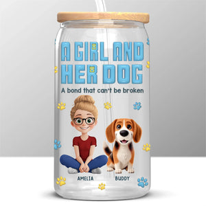 Meilleurs amis pour toujours - Tasse en verre personnalisée pour chien, tasse à café glacé - Cadeau pour propriétaires d'animaux et amoureux des animaux