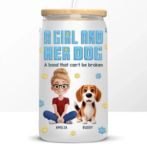 Meilleurs amis pour toujours - Tasse en verre personnalisée pour chien, tasse à café glacé - Cadeau pour propriétaires d'animaux et amoureux des animaux