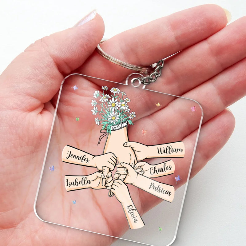 A Mother’s Love Is Endless, Just Like Her Patience - Family Personalized Custom Shaped Acrylic Keychain - Mother's Day, Gift For Mom, Grandma