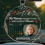 Custom Photo Your Love Lives On In Us - Memorial Personalized Custom Car Ornament - Acrylic Custom Shaped - Sympathy Gift For Family