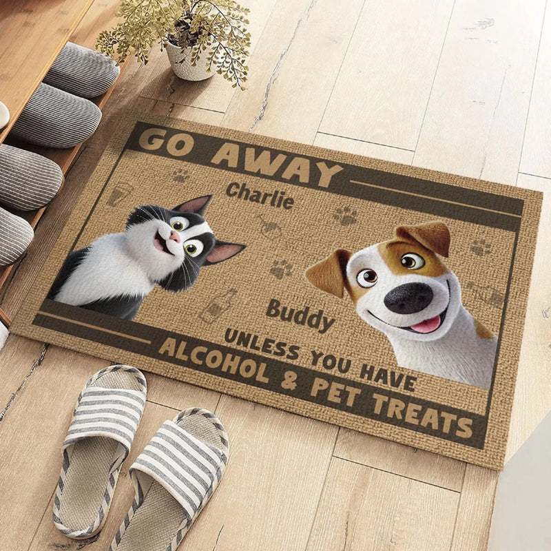 Treats Or Be Gone - Dog & Cat Personalized Custom Home Decor Decorative Mat - House Warming Gift For Dog Lovers, Cat Lovers