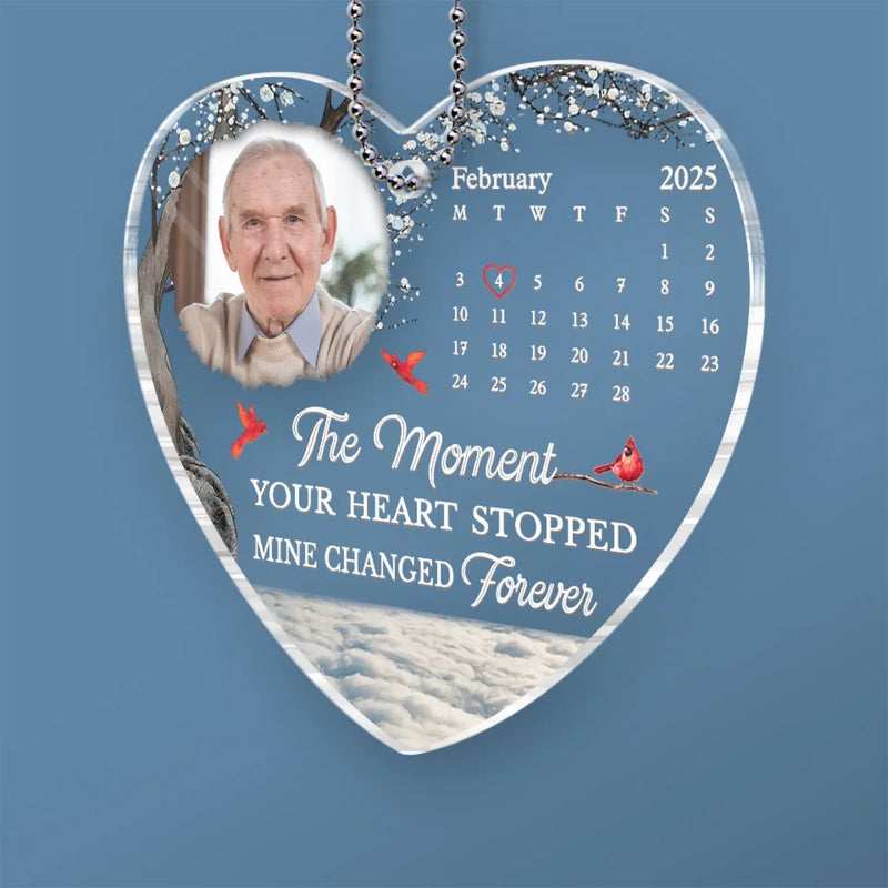 Custom Photo A Piece Of My Heart Left The Day God Called You Home - Memorial Personalized Custom Car Ornament - Acrylic Custom Shaped - Sympathy Gift For Grandpa, Dad