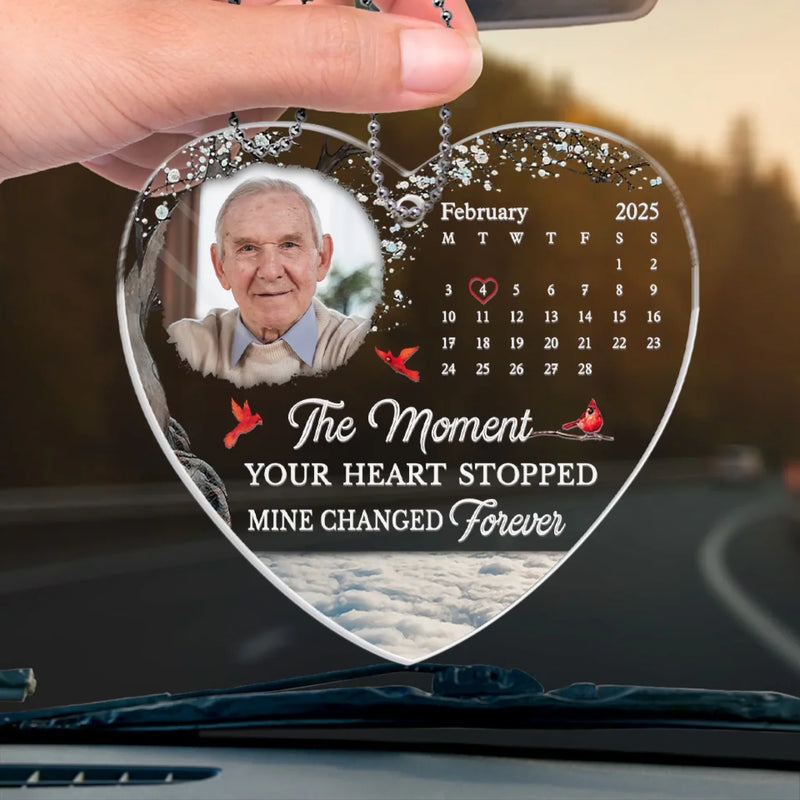 Custom Photo A Piece Of My Heart Left The Day God Called You Home - Memorial Personalized Custom Car Ornament - Acrylic Custom Shaped - Sympathy Gift For Family Members